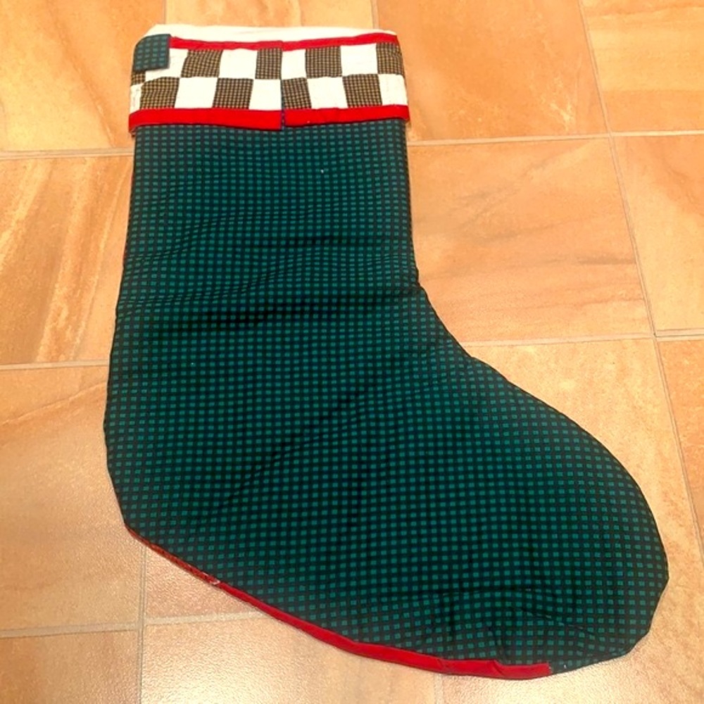 Vintage Christmas Holiday Snowman Patchwork Quilted Blanket & Stocking Set - Picture 6 of 6
